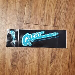 Rare Vintage G.R.E.A.T. Gang Resistance Education and Training Sticker 10‎ in